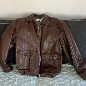 Brown medium size leather men’s jacket